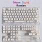 104+23 Neon Light PBT Dye-subbed XDA Keycap Set for Mechanical Keyboard English / Thai / Japanese / Russian / Arabic / French / German / Spanish